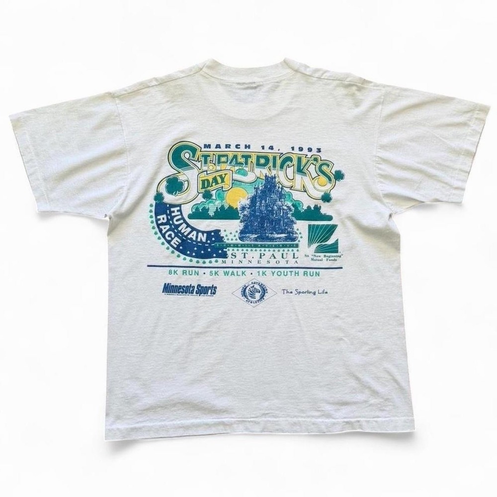 Vintage 90s Irish St. Patrick's Day Minnesota Running Race Marathon T-shirt L
